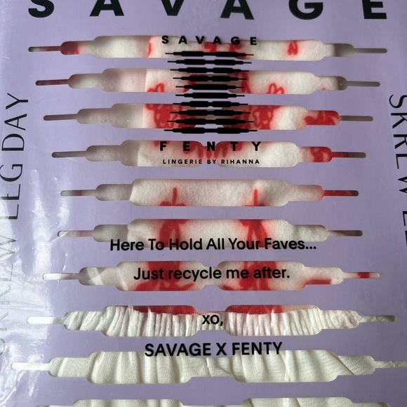 Savage X Fenty Roasted Red Fresh Ink Lined & Laced Stay-Up Stockings - Picture 10 of 13